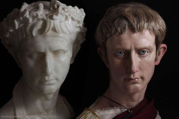Statua Artistica da Collezione Fatta a Mano Alabastro Imperatori Romani Made in Italy Busto di Cesare Storia di Roma 