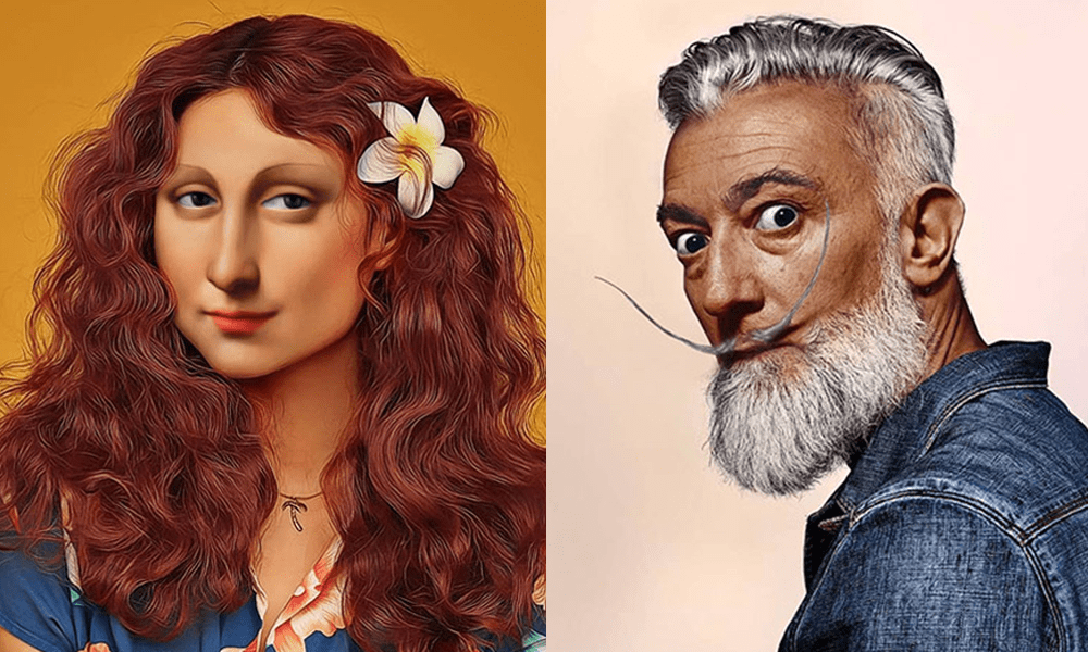 Un artista portoghese crea divertenti fotomontaggi mischiando arte classica e fotografia