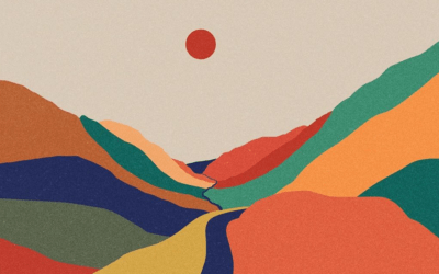 Macchie di colore che diventano paesaggi e delicate illustrazioni