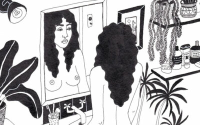 Una femminilità intima ed esotica nei disegni vintage in bianco e nero di Helena Goddard