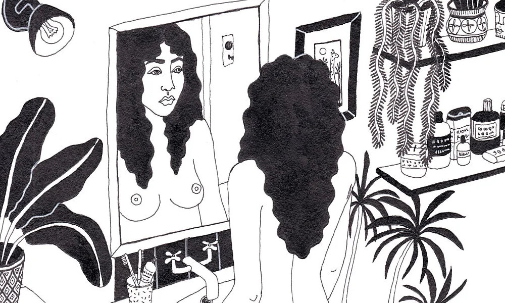 Una femminilità intima ed esotica nei disegni vintage in bianco e nero di Helena Goddard