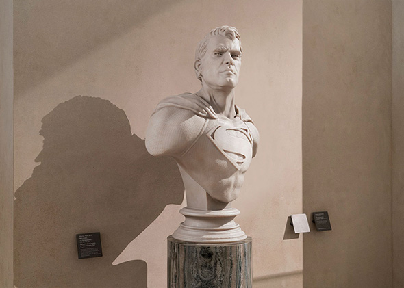 I busti marmorei dei supereroi invadono i musei